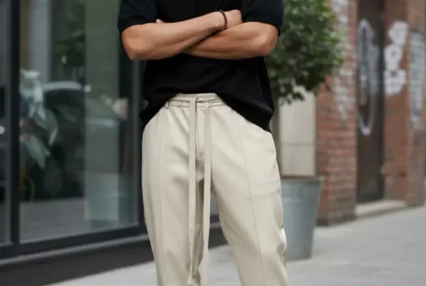 Pantaloni casual din piele ecologica, pentru barbati, pantaloni fashion, 2648