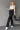 Pantaloni de damă din țesătură neagră, clasici, cu talie înaltă, din noua colecție.