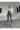 Pantaloni de damă, albaștri, cu talie înaltă, rupti, tip Boyfriend Mom, din denim
