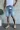 Pantaloni scurți de blugi pentru bărbați, din denim, albastru, largi, cu detalii rupute KE-816
